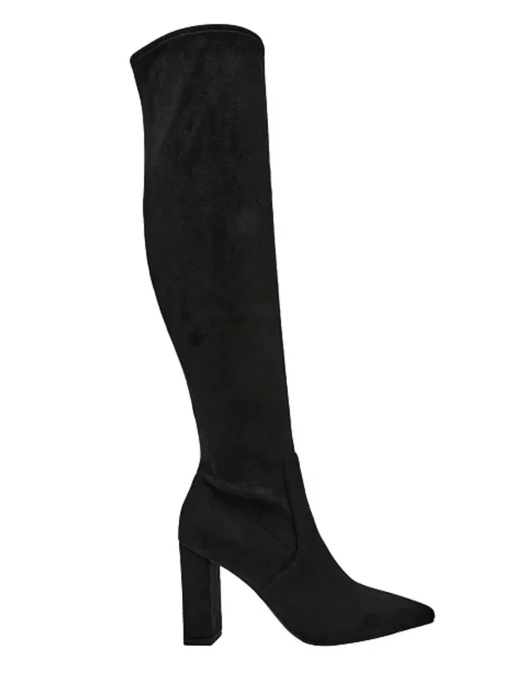 Wild Pair Inehz Women Black Suede Over the Knee Boots Pointed Toe Side Zip 8.5 M